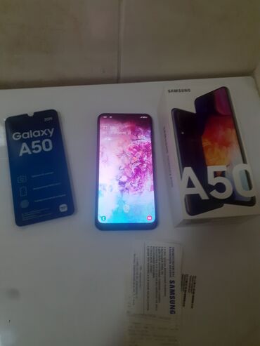 Samsung A50, Б/у, 64 ГБ, цвет - Синий, 2 SIM