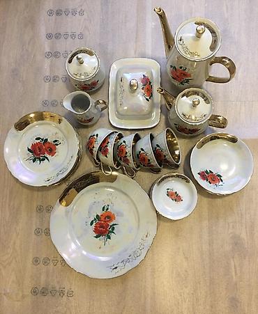 Çay dəsti, rəng - Ağ, Farfor, 6 nəfərlik, Almaniya