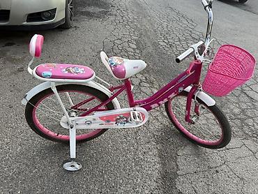 12 lik velosiped: Uşaq velosipedi – BMX, 2 köməkçi təkərli - Rəng: çəhrayı-ağ - — 2