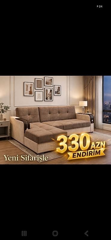 Künc divan, Qonaq otağı üçün, Parça, Açılan