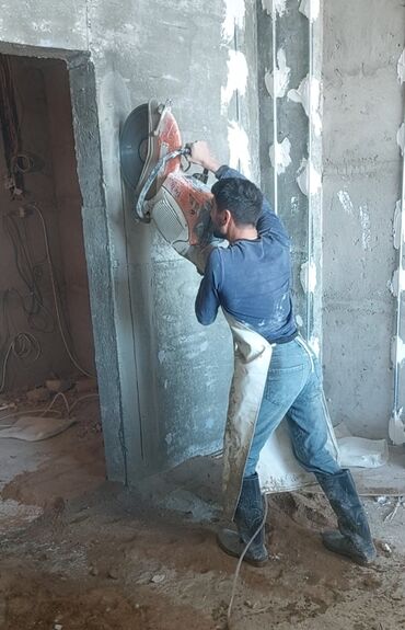 Beton işləri: Beton kesen beton deşen beton kesimi beton deşimi betonlarin kesilmesi