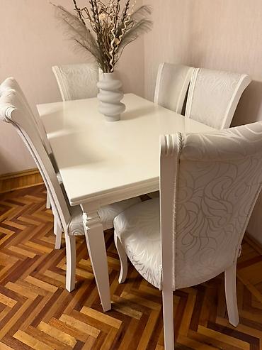 Qonaq otağı üçün, İşlənmiş, Kvadrat masa, 6 stul lalafo.az -da Qonaq otağı üçün, İşlənmiş, Kvadrat masa, 6 stul