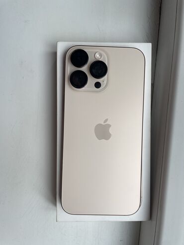 airpods наушник: IPhone 16 Pro Max, Б/у, 256 ГБ, Desert Titanium, Зарядное устройство, Чехол, Коробка, 95 %
