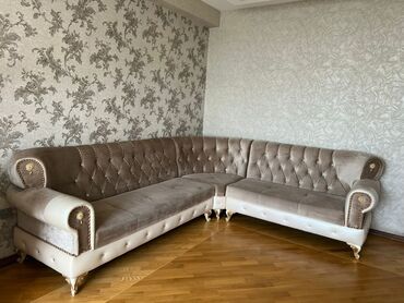 Divanlar: Künc divan, İşlənmiş, Açılmayan, Bazasız, Vеlur parça, Çatdırılma yoxdur