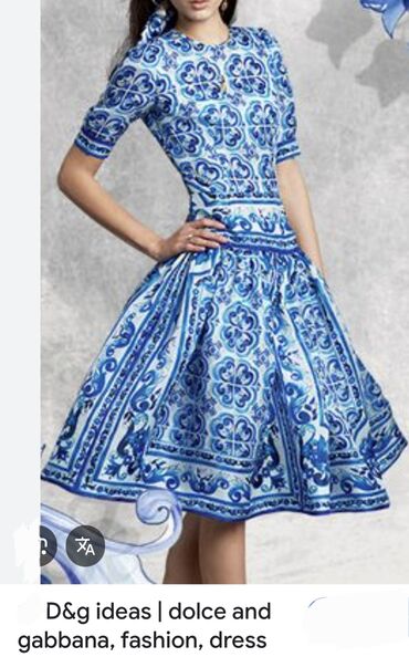 Haljine: Dolce & Gabbana S (EU 36), bоја - Svetloplava, Večernji, maturski, Kratkih rukava — 6