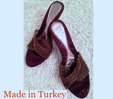 подросковые обувь: Турция: Изящные шлепанцы / шлепки на шпильке. Пр-во Турция. Размер