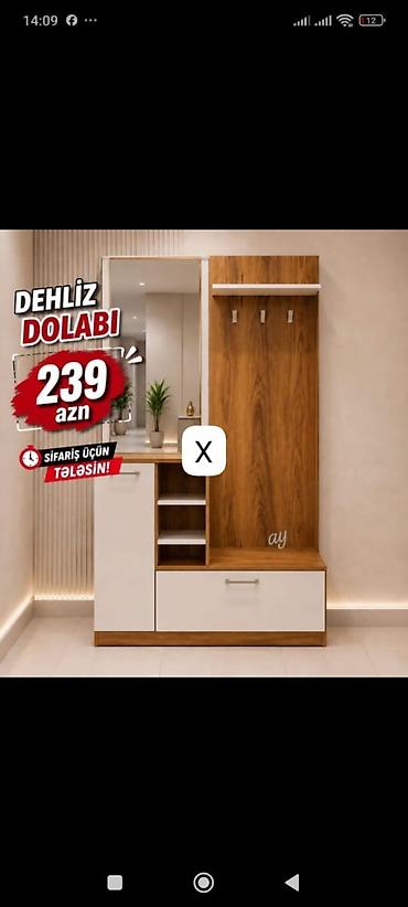 skaf dolab: Dehliz dolabı – 239 AZN - Müasir dizayn: ağ və taxta teksturasının — 1