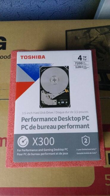 Жесткий диск Toshiba X300 емкостью 4 ТБ для настольных ПК и игр 7200