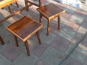 Taburetlər: Дачный стол + 4 табуретки из сосны. Любая работа из дерева