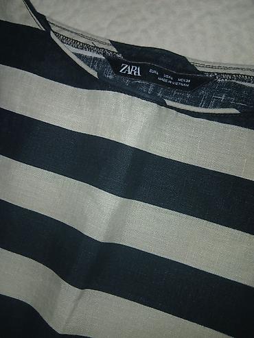 refine kapi: Zara tunika od lana 100% prelepa kao nova br L kombinacija crno bez — 2