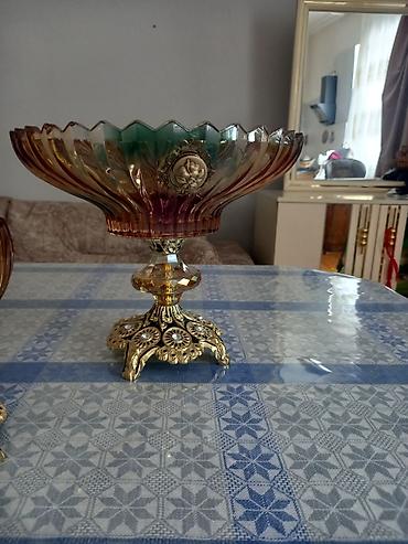 rol destı: Zərif dekorativ şirniyyat qabı dəsti - 5 parçadan ibarət stolüstü — 3