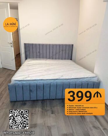 Sifarişlə divanlar: Yataq dəsti – LA MINI - Ölçülər: 160x200 sm - Başlıq və karkas