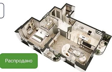 2х комн 77: 2 комнаты, 82 м², Элитка, 8 этаж, ПСО (под самоотделку) — 1