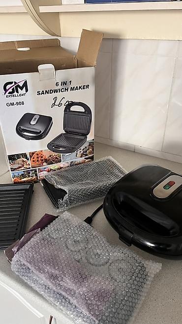 ручной машина: Мультигриль/сэндвич-мейкер GM Exsellent GM-908, 6 в 1 Функционал: - 6 — 4