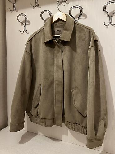 oversize jaket: FB Sister qadın üçün gündəlik üst geyimi – zeytun-yaşıl rəngli süet — 1