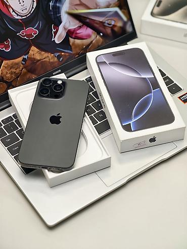 osh iphone: IPhone 16 Pro Max, Б/у, 256 ГБ, Black Titanium, Коробка, 83 % — 2