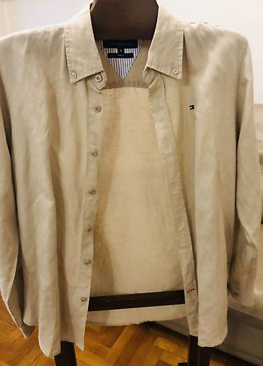 Мужская рубашка, S, Tommy Hilfiger, Новый, цвет - Бежевый, Самовывоз