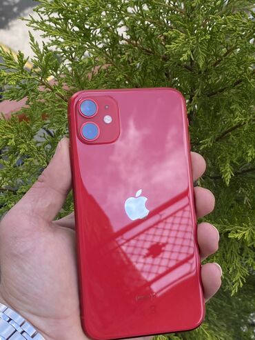 apple telefonlar: IPhone 11, 128 GB, Qırmızı, Zəmanət, Barmaq izi, Face ID