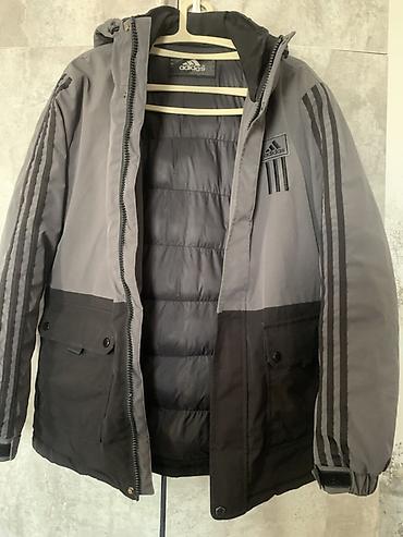 широкий пуховик: Мужская куртка, XL, Adidas, Б/у, цвет - Серый, Самовывоз — 1