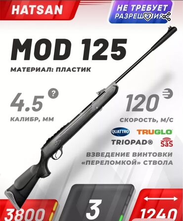 ледобур для рыбалки: Пневматическая винтовка Hatsan MOD 125 Основные характеристики: -