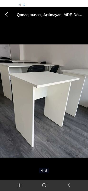 Sifarişlə yazı masaları: Düz masa, Stul ilə, Polkasız, Siyirməsiz, MDF — 6