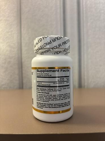 aspire: Məhsul: California Gold Nutrition Vitamin D3 - Dozaj: 125 mcg (5,000 — 2