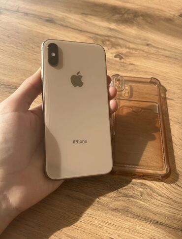 Apple iPhone: IPhone Xs, Б/у, 64 ГБ, Золотой, Чехол, 75 %