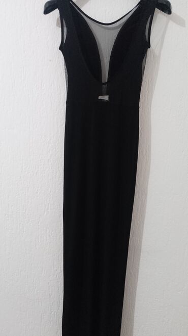 haljina italiji: Duga crna halina Sa Cirkonima