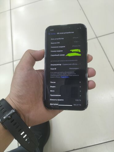 Apple iPhone: IPhone Xr, Б/у, 128 ГБ, Черный, Защитное стекло, Чехол, 90 %