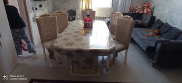 Для гостиной, Нераскладной, Прямоугольный стол, 6 стульев