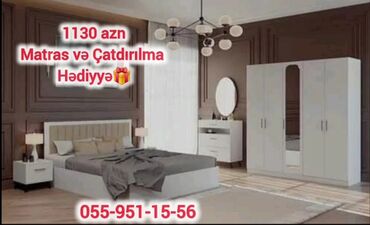 Yataq otağı dəstləri: 2 təknəfərlik çarpayı, Dolab, Komod, Termo, Azərbaycan, Yeni — 21