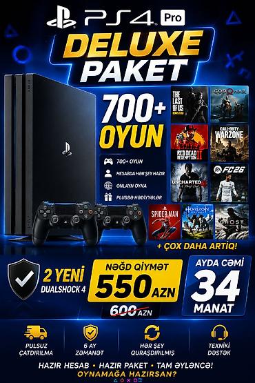 sony dvd: PS4 Pro Deluxe Paket - 700+ oyun: The Last of Us Remastered, God of — 1