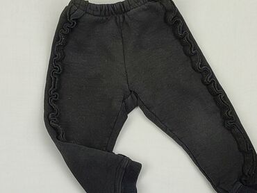 spodnie materialowe czarne: Spodnie dresowe, 6-9 m, stan - Zadowalający