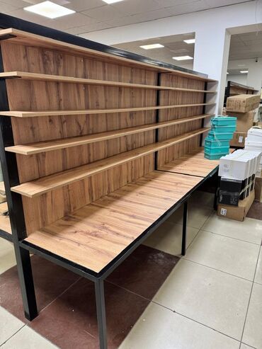 Стеллажи: Островные каркасы/чтилажи/столы для выкладки товара из хромированной — 14