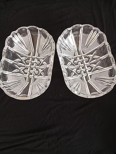 ulduz tavan: Kəsmə naxışlı şüşə qablar – 2 ədəd dəst - Material: qalın, şəffaf — 3