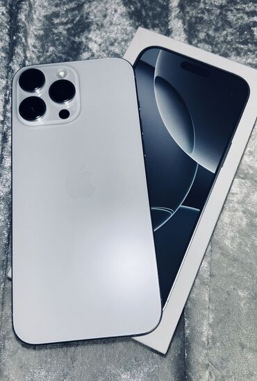 о безлимит на месяц: IPhone 16 Pro, Колдонулган, 256 ГБ, White Titanium, 97 %