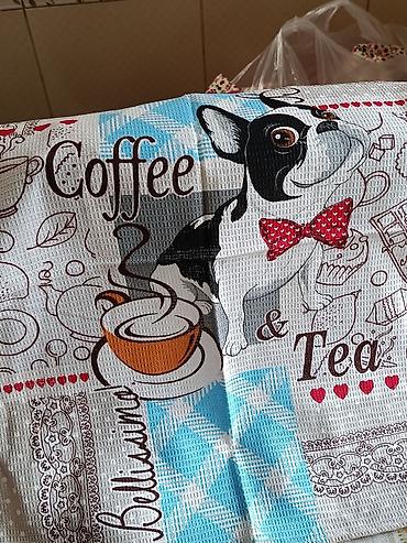 Полотенца: Кухонные вафельные полотенца с ярким принтом. размер 50/70 Материал — 6