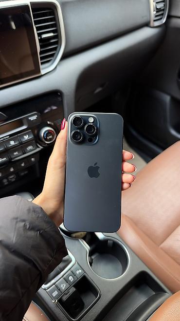 Техника и электроника: IPhone 15 Pro Max, Б/у, 512 ГБ, Синий, Чехол, Коробка, 90 % — 1
