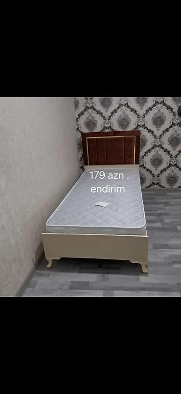 madeyra tek carpayilar: Tek nəfərlik çarpayı və döşək dəsti - Ölçü: təxmini 90x190 sm (tək — 1