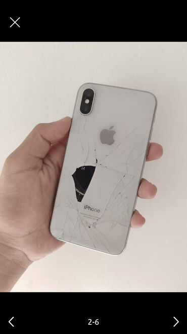 ремонт iphone в бишкеке: IPhone X, Б/у, 64 ГБ, Белый, 82 %