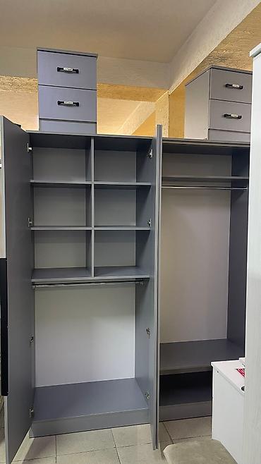 Спальные гарнитуры: Спальный гарнитур, Новый, Двуспальная кровать, Шкаф, Комод, ДСП, Бесплатная доставка, цвет - Серый — 2