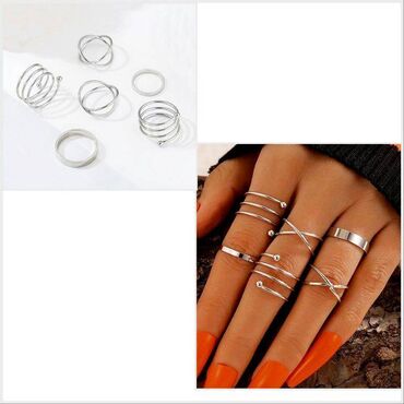 кольца на пальцы: Фаланговые кольца, набор - 6 шт, креативные спиральные кольца для
