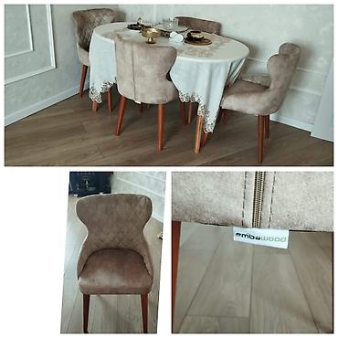 masa usdu: Mətbəx üçün, Yeni, Açılmayan, Oval masa, 4 stul — 1