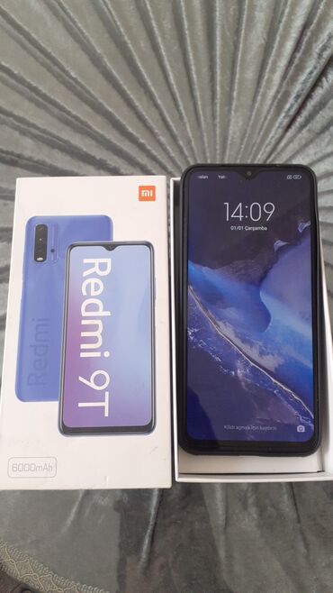 Xiaomi: Xiaomi Redmi 9T, 128 GB, rəng - Qara, 
 Zəmanət, Sensor, Barmaq izi