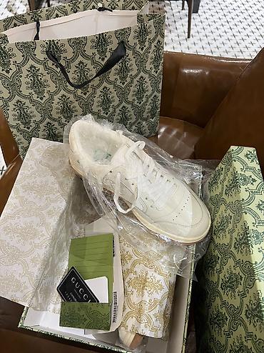 кеды gucci: Кроссовки, 39, Gucci, Б/у, цвет - Белый, Бесплатная доставка — 3