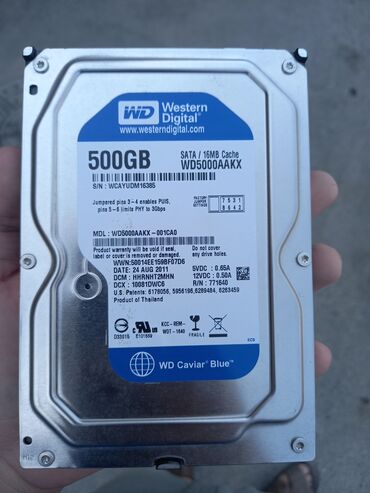 Prosessorlar: Western Digital WD Caviar Blue 3.5" HDD - Model: WD5000AAKX (Caviar