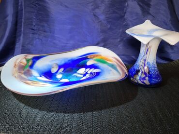 Kuhinjski setovi: Murano nov komplet za na sto,rucni rad iz 70ih. Set tanjir za — 6