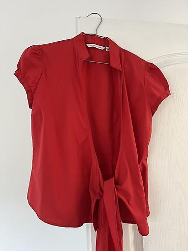 pull bear rs: ZARA WOMAN crvena wrap/bluza na preklop - Model: ženska bluza na — 1
