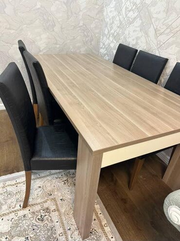 Sifarişlə dolablar: Qonaq otağı üçün, İşlənmiş, Kvadrat masa, 6 stul