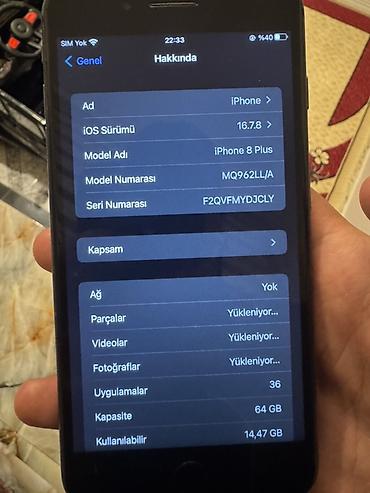 prodat iphone: IPhone 8 Plus, 64 GB, Qara, Barmaq izi — 4